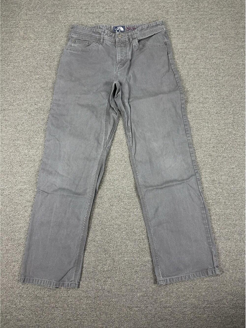 Vintage North Face Mens Gray Canvas Pants Size 34R Gorpcore Hiking Camp Trail